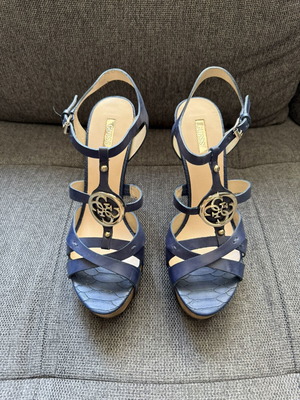 Guess women's leather high heels like new, size 39.5, blue