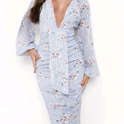blue bodycon hoco dress Sky Blue