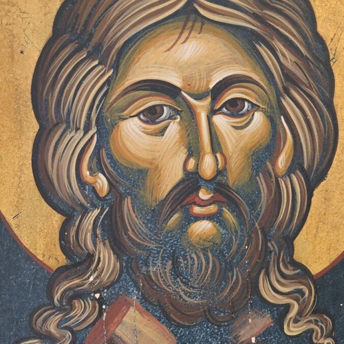 Wooden Icon Face of Christ in Like New Condition