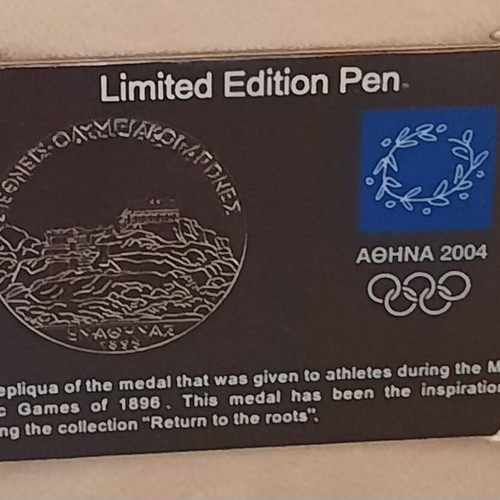 Olympic Games Athens 2004 Silver Pen New Limited Edition 051/108