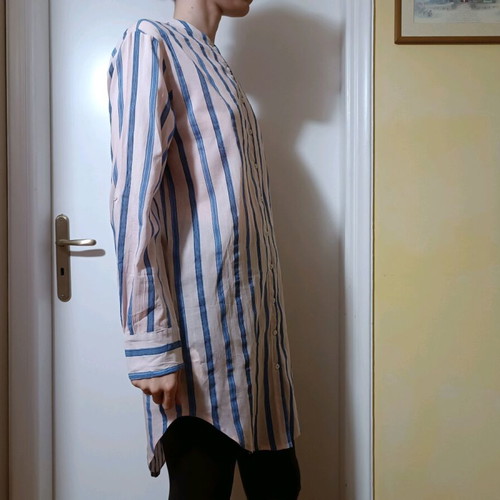 Long striped Mango shirt new, size S, pink and blue