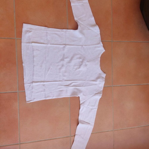 Children's knitted shirt 9-10 years white with back buttons