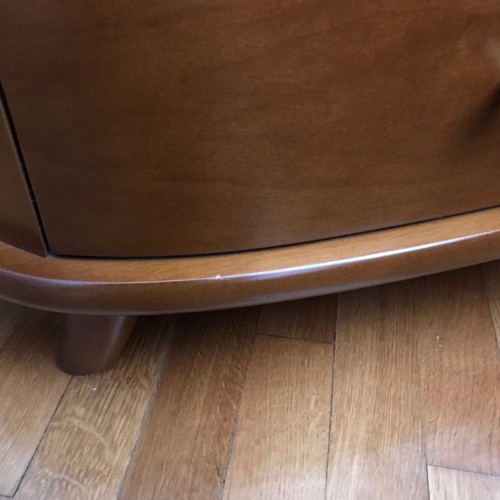 Nightstand with 3 drawers used, wooden oval
