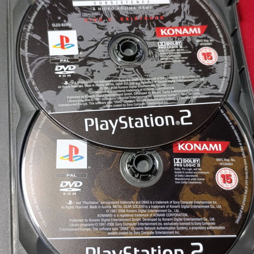Metal Gear Solid 3 Subsistence PS2 game used with bonus disc