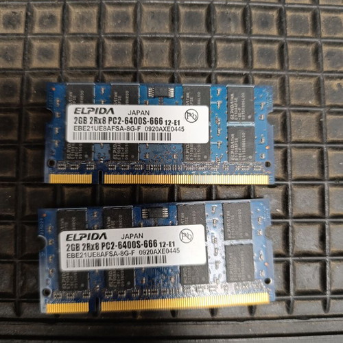 Elpida 4GB (2x2) DDR2 666 RAM memories for laptop used
