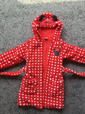 Minnie Mouse kids robe like new, size 4-6 years, cotton polyester