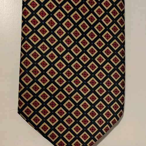 Rene Chagal tie used, vintage, silk, gold color