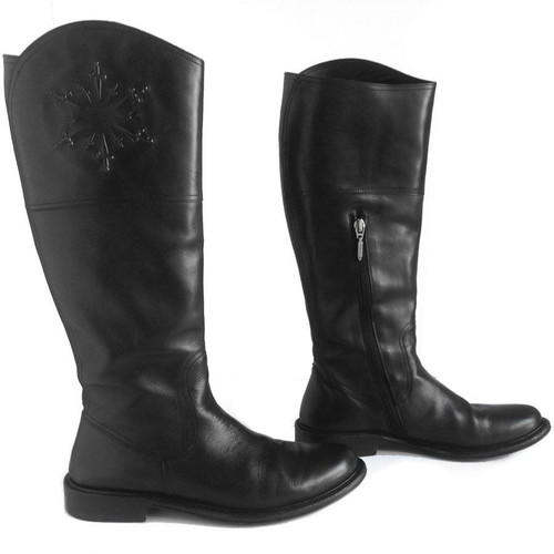 Cesare Paciotti Buffalo Leather Black Boots Size 38,5 in their box