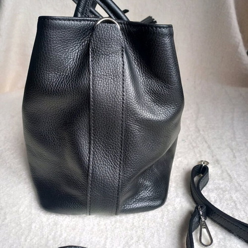 Italian large handbag new, genuine leather, black 40×25cm