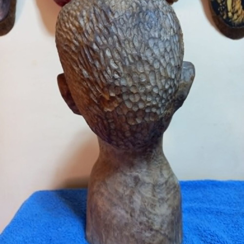 African statue used, handmade wood, ancient art