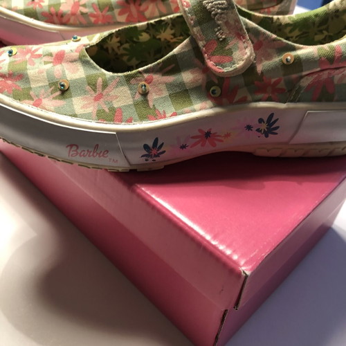 Barbie kids shoes size 32 like new, colorful, canvas with rubber sole