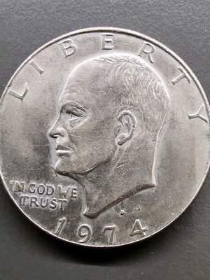 Collectible 1974 Eisenhower Dollar 1 US Dollar Coin used