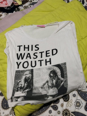 Pink Woman t-shirt small used, white