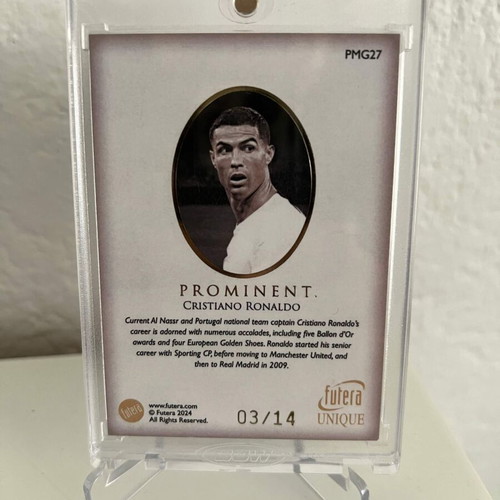 2024 Futera Unique Prominent Cristiano Ronaldo 23KT Gold Framed Card