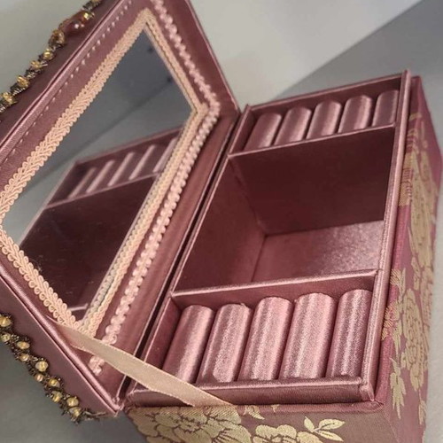 Fabric jewelry box 20x10.5cm new