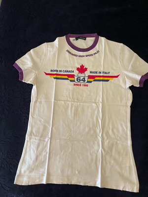 Κοντομάνικο T-shirt Dsquared2 αυθεντικό medium size unisex σαν καινούργιο, άσπρο και μωβ