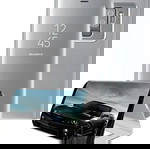  Hurtel Clear View Book Silver (Galaxy S9)