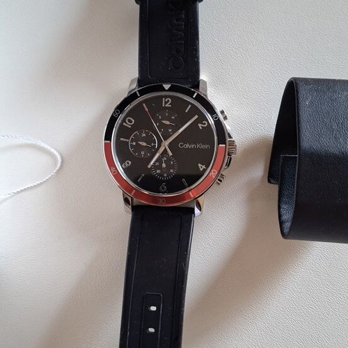 Calvin Klein Gauge Sport watch, black silicone strap