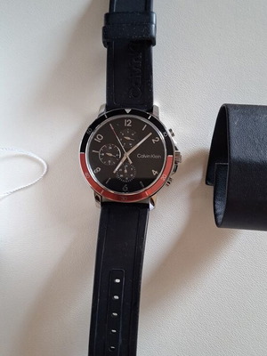 Calvin Klein Gauge Sport watch, black silicone strap
