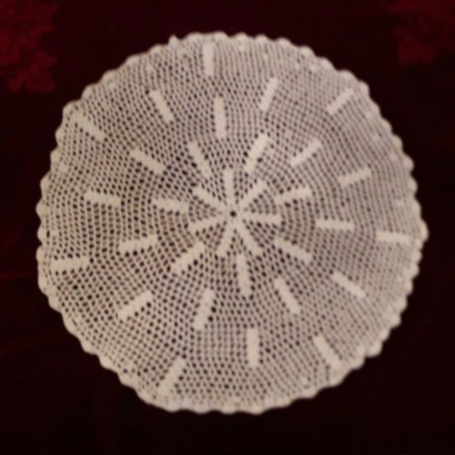 Handmade crochet doily, new, ecru color