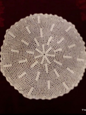 Handmade crochet doily, new, ecru color