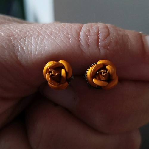 Rose earrings two pairs like new