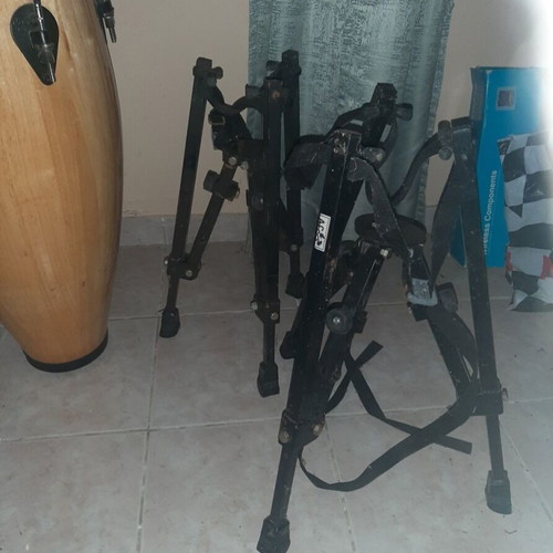Afro congas and bongos set with stands