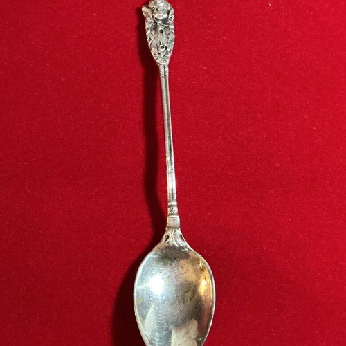 Silver 835 demitasse spoon used with cherub handle