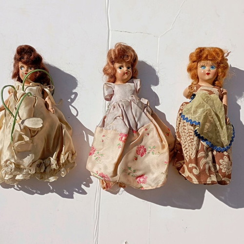 Vintage dolls used, American production, set of 6 pieces