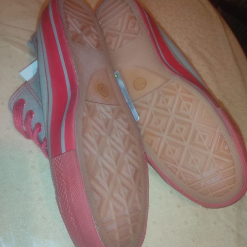 Low-Top Canvas Sneakers New Size 41 Grey Red