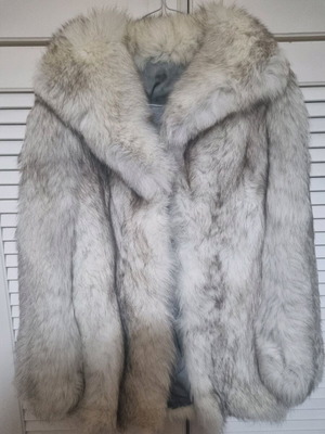 Γούνα Blue Fox αυθεντική φυσική τρίχα, καινούργια, μέγεθος Μ