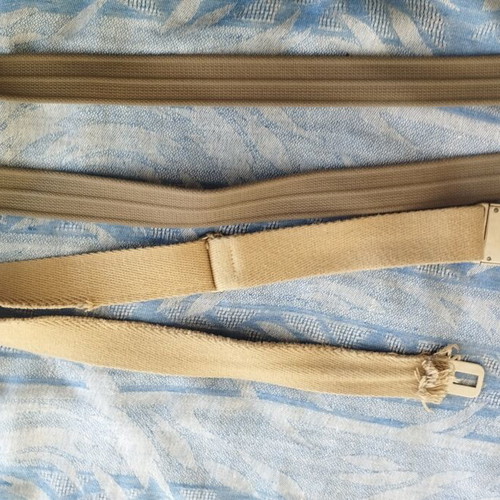 Two adjustable fabric belts, Diesel beige and khaki