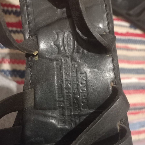 Kouros Handmade Leather Sandals like new, black