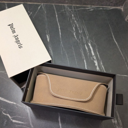 Palm Angels sunglasses case new brown with card and box