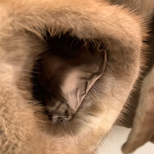 Mink fur coat like new, brown-beige