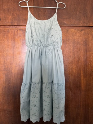Cotton dress turquoise with lining and adjustable straps new, size XL