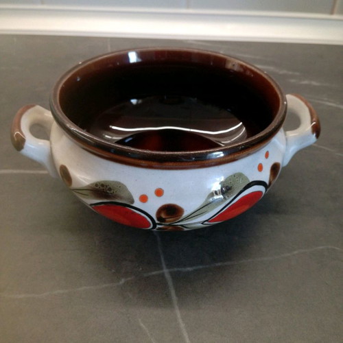Hand-painted kitchen set used, 17 pieces, ceramic from Germany