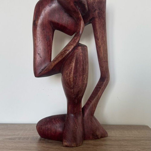 Wooden Thinker Statue like new