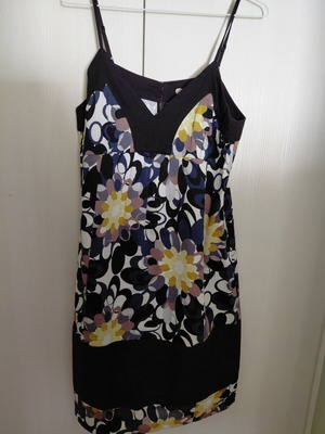 Geisa cotton dress, black and multicolour, size XL 42