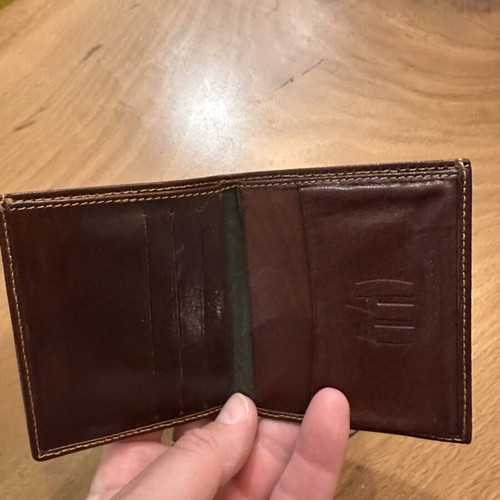 Leather Card and Bill Wallet pocket size 10cmx10cm, like new