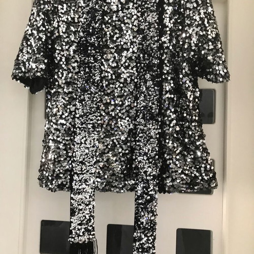 Zara blouse with sequins and scarf belt, like new