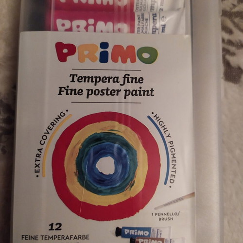 CMP Primo tempera paint set, 12 tubes of 12 ml