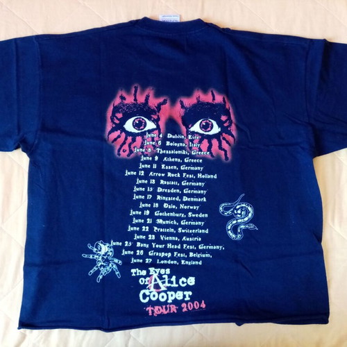 Alice Cooper The Eyes Of Alice Cooper Tour T-Shirt Medium 2004 Athens