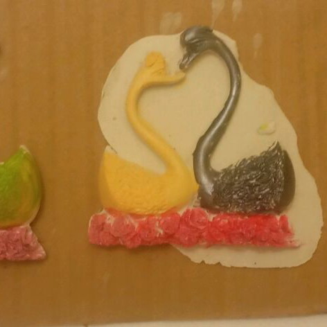 Handmade plaster magnets hand-painted, set of 4 pieces