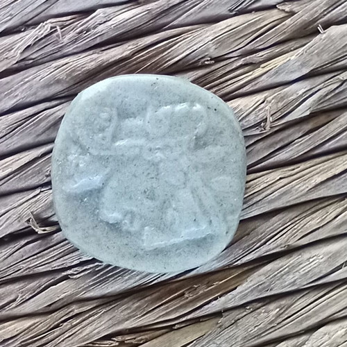 Cameos handmade glass with ancient Greek coin motifs, pack of four