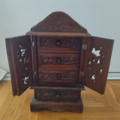 Wooden jewelry box, heavy wood