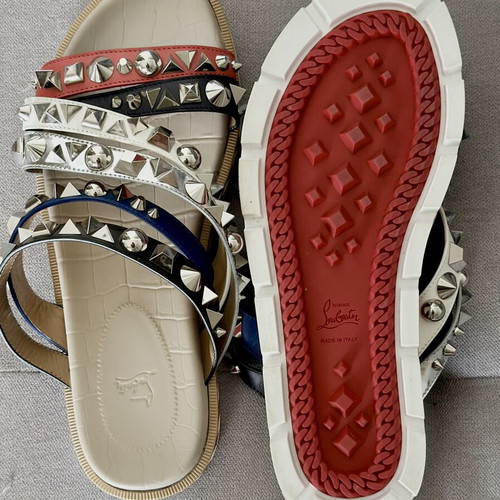 Christian Louboutin Apollo Beach Multi-Studded Unisex Sandals