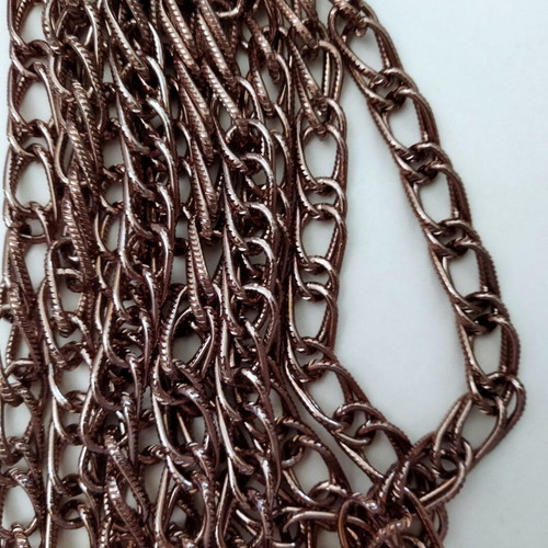 Double hammered chains copper 2 meters for handmade knitted bags