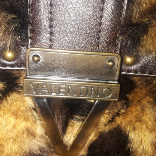Valentino crossbody bag fur print animal like new, beige brown