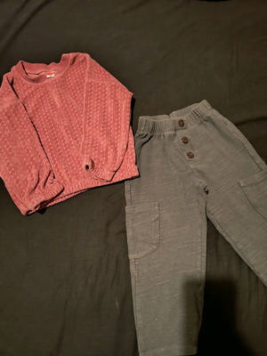 Joyce velour blouse and Zara pants like new, age 3-4